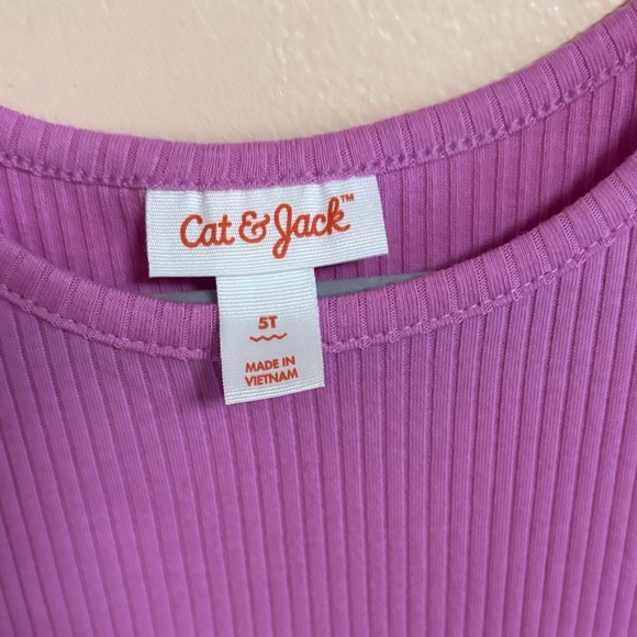 Cat & Jack Girls' Lavender Ribbed Short-Sleeve Dress - Picture 3 of 3